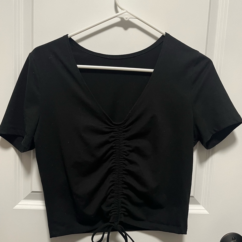 BP scrunch tie front tee